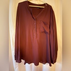 Lane Bryant maroon popover tunic size 26/28